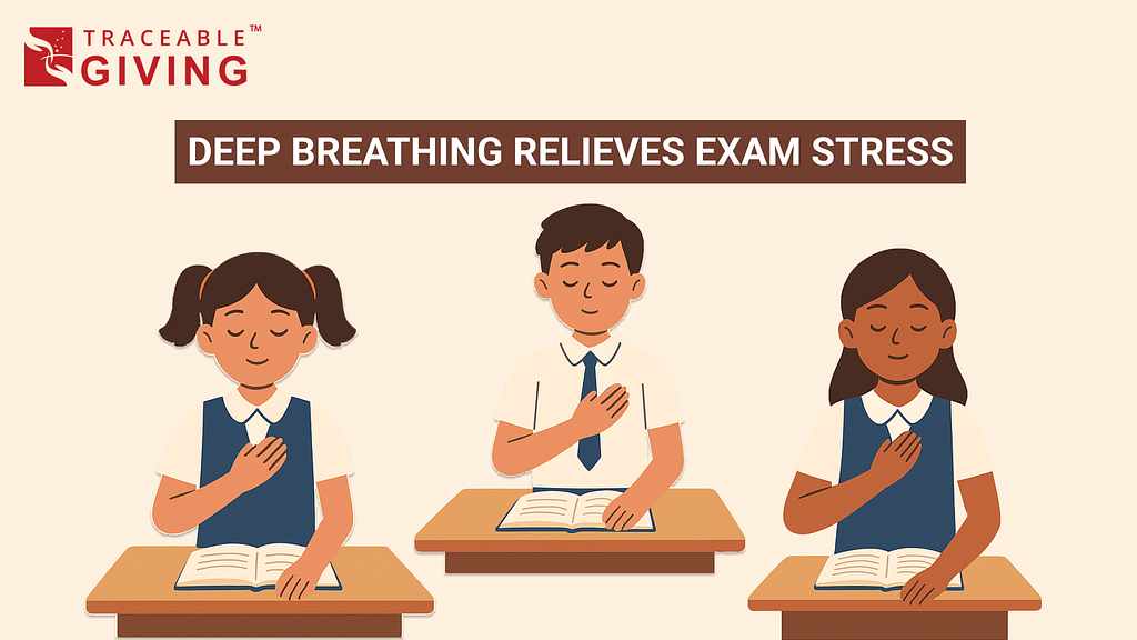 Deep breathing relieves exam stress
